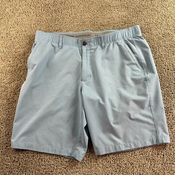 Under Armour Match Play Shorts Mens 40 Steel Blue Performance Chino Pockets - Picture 1 of 14